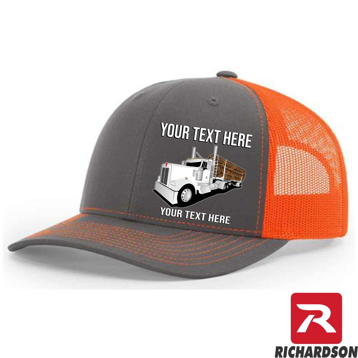 RICHARDSON 112 - Kenworth Log Hauler   - Your Text Snapback Hats
