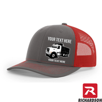 Volvo VHD Dump Truck -  Richardson 112 Trucker Hat - Your Text Here - Free Shipping