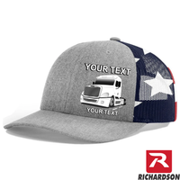 RICHARDSON 112 - Freightliner Cascadia Full Truck   - Your Text Snapback Hats - Free Shipping