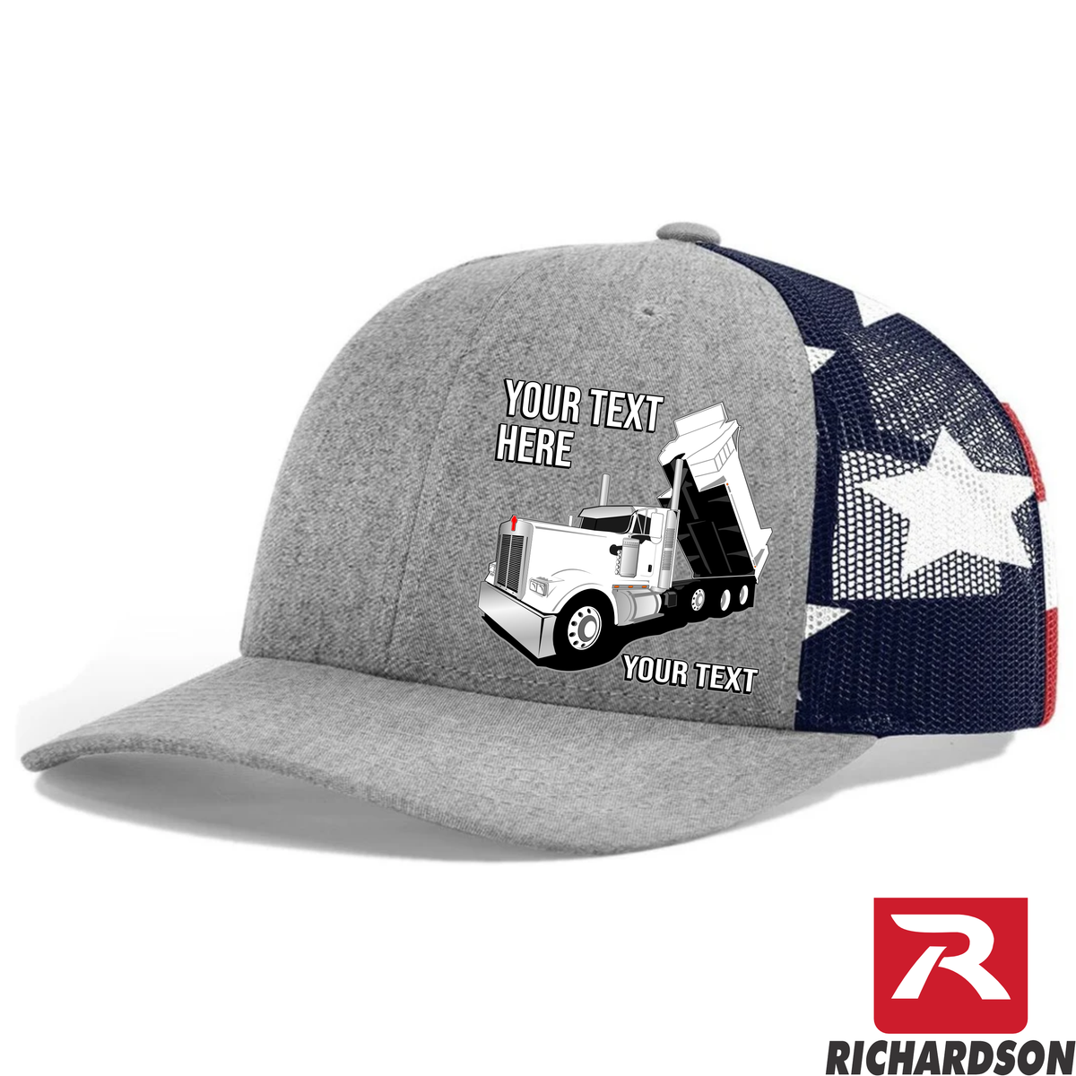RICHARDSON 112 -Kenworth Dump Truck  - Your Text Snapback Hats - Free Shipping