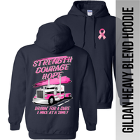 Strength Courage Hope - Peterbilt - Breast Cancer - Peterbilt - Hoodie