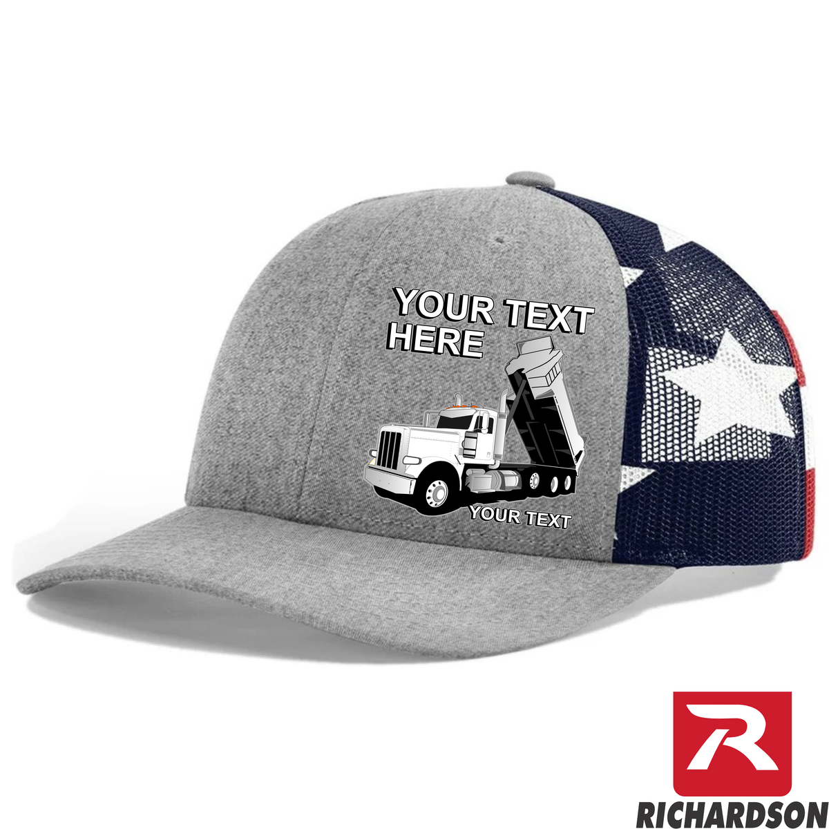 RICHARDSON 112 - Peterbilt Dump Truck  - Your Text Snapback Hats - Free Shipping