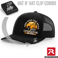 Dirt Pays the Bills - Excavator - Hat & Clip Combo - Richardson 112 - Free Shipping
