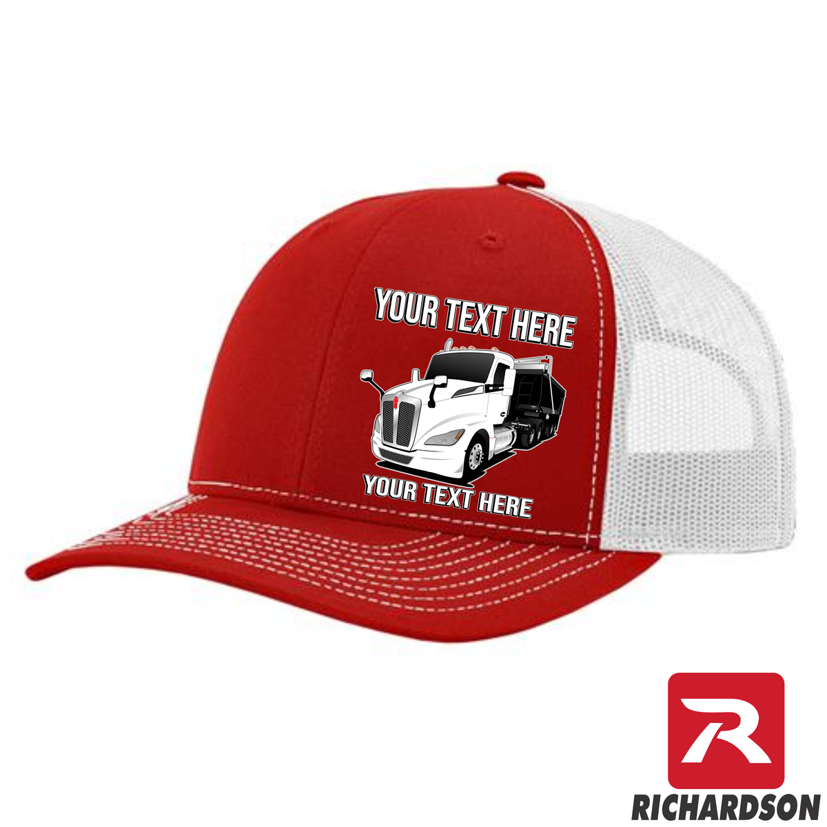 RICHARDSON 112 - Kenworth T680 Dump Truck  - Your Text Snapback Hats - Free Shipping
