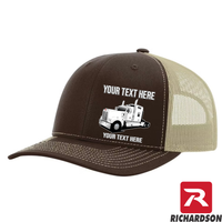 RICHARDSON 112 - Kenworth W900 Stand Up Sleeper  - Your Text Snapback Hats - Free Shipping