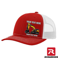 Excavator Solo  - Your Text Here - Richardson 112  Trucker Snapback Hats - Free Shipping