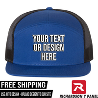 Your Text or Design Here - Richardson 168 7 Panel Hat  - Free Shipping