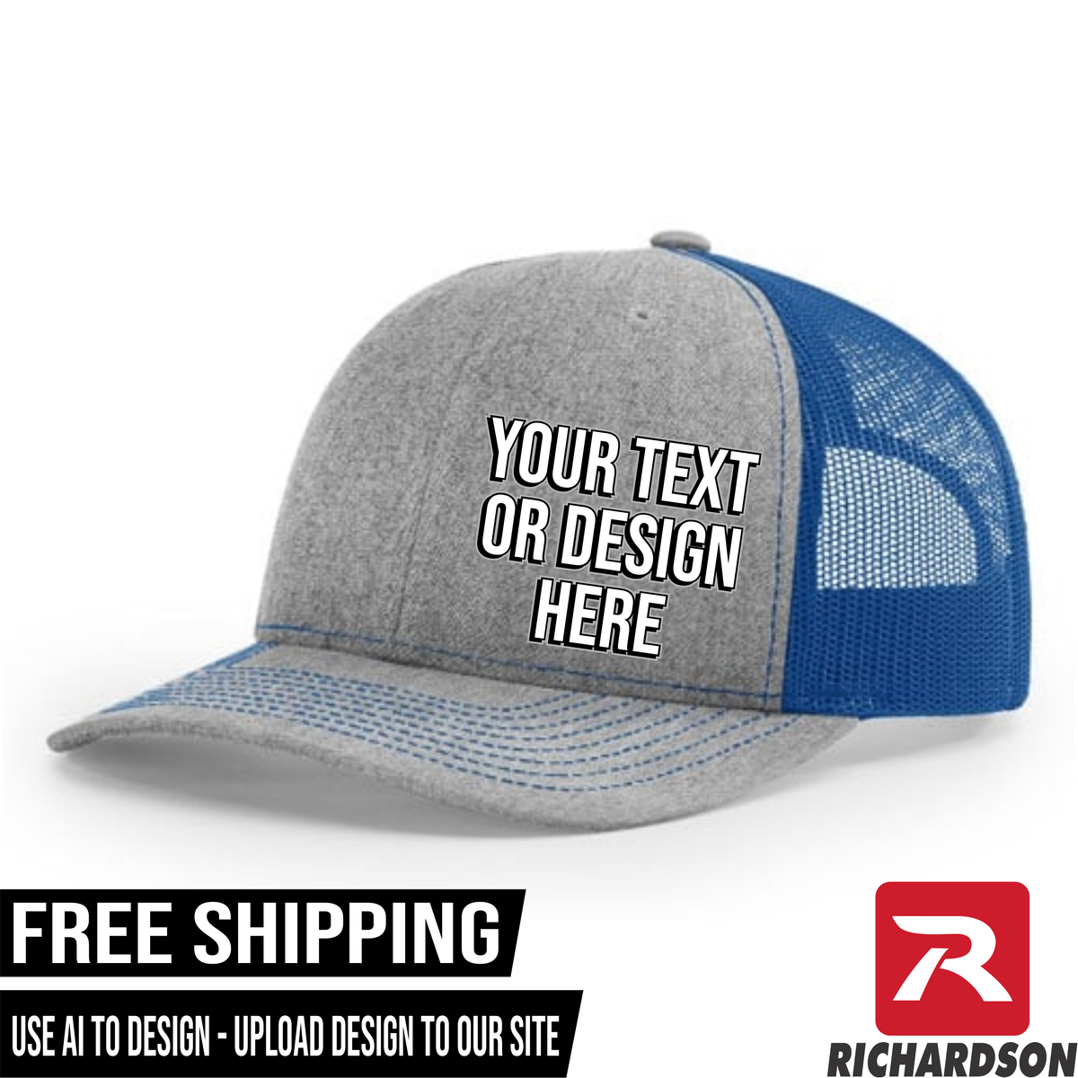 Your Text or Design Here - Richardson 112 6 Panel Hat - Free Shipping