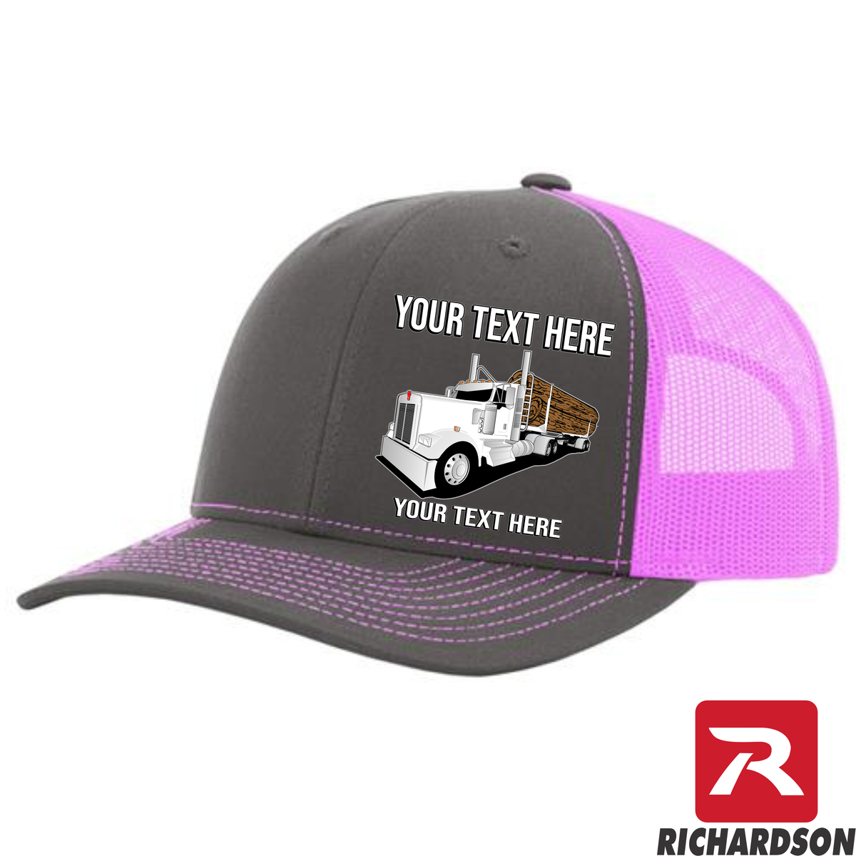RICHARDSON 112 - Kenworth Log Hauler   - Your Text Snapback Hats