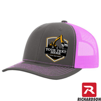 Excavator Trees Prism - Your Text Here - Richardson 112 Trucker Snapback Hats - Free Shipping