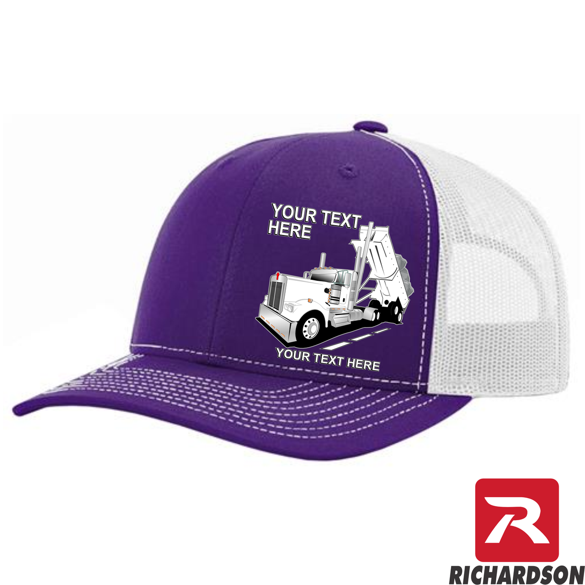 RICHARDSON 112 -Kenworth W900 End Dump  - Your Text Snapback Hats - Free Shipping