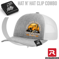 Dirt Pays the Bills - Excavator - Hat & Clip Combo - Richardson 112 - Free Shipping
