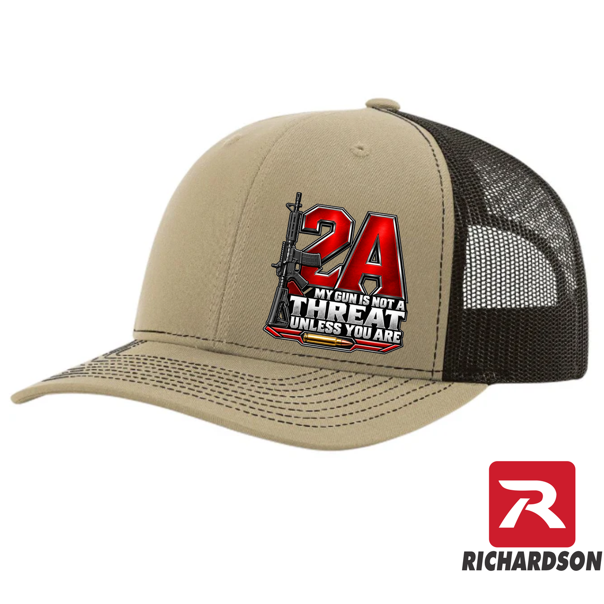 2A - AR-15 - My Gun Is Not a Threat Unless You Are - Richardson 112 Hat - Free Shipping