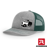 Volvo VHD Dump Truck -  Richardson 112 Trucker Hat - Your Text Here - Free Shipping