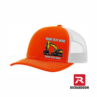 Excavator Solo  - Your Text Here - Richardson 112  Trucker Snapback Hats - Free Shipping