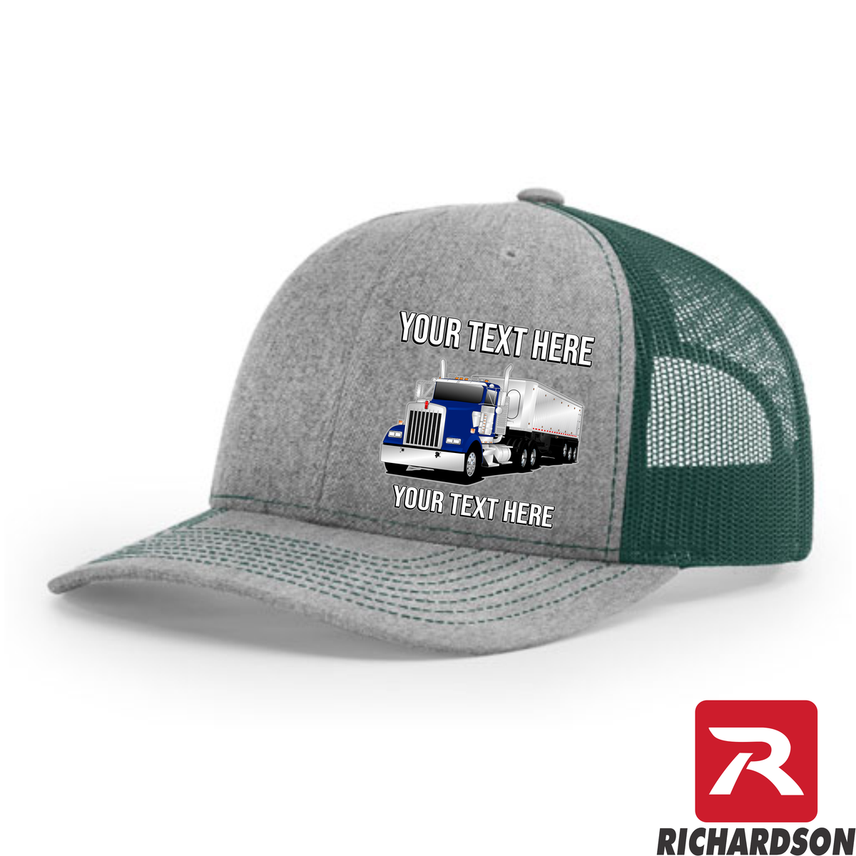 Kenworth W900 Day Cab Dump Trailer -  Richardson 112 Trucker Hat - Your Text Here - Free Shipping