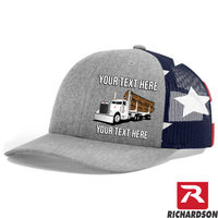RICHARDSON 112 - Peterbilt Log Hauler   - Your Text Snapback Hats  - Free Shipping