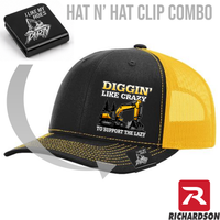 Diggin' Like  Crazy to Support the Lazy - Richardson 112 - Hat & Clip Combo - Free Shipping