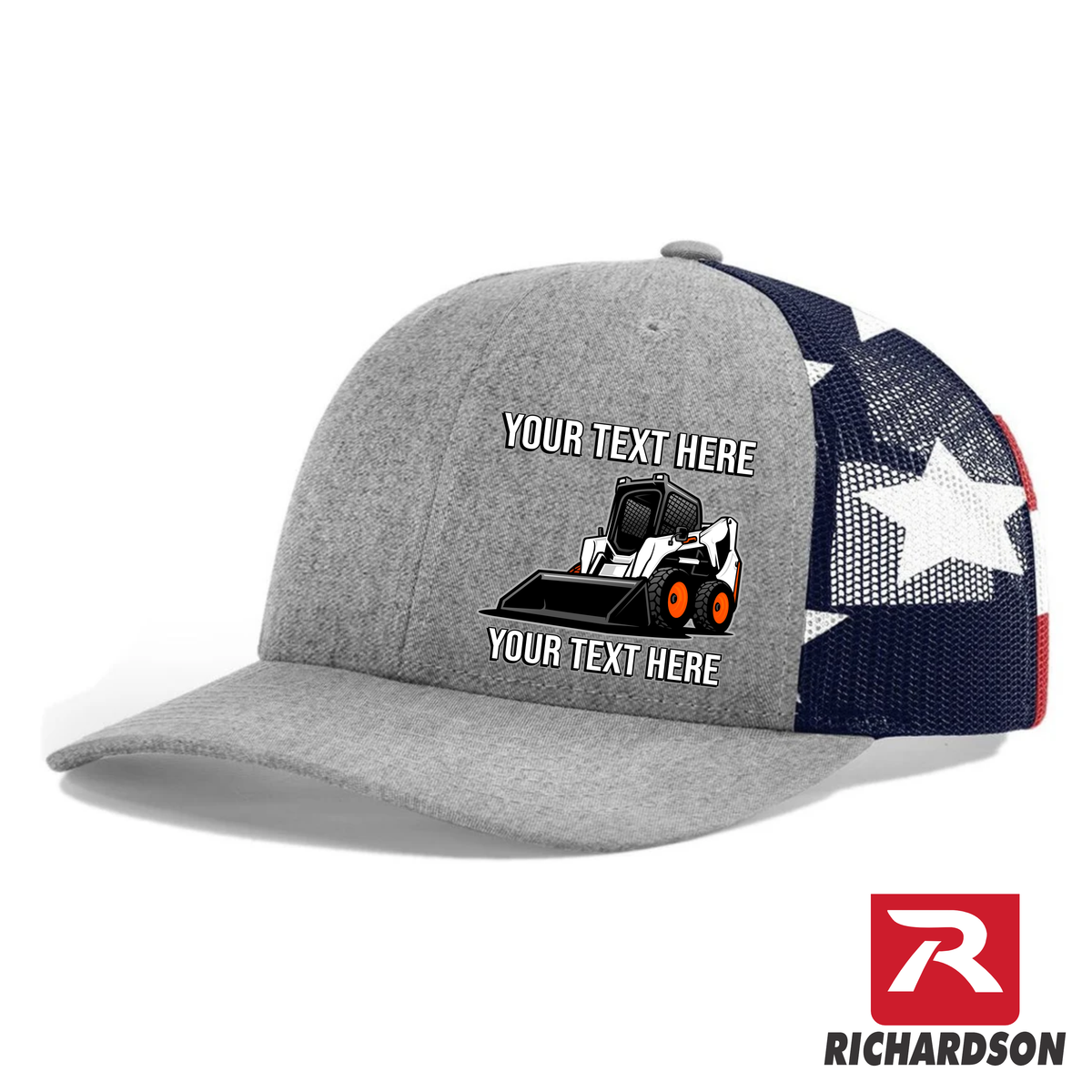 Skid Steer Wheels - Your Text Here - Richardson 112  Trucker Snapback Hats - Free Shipping