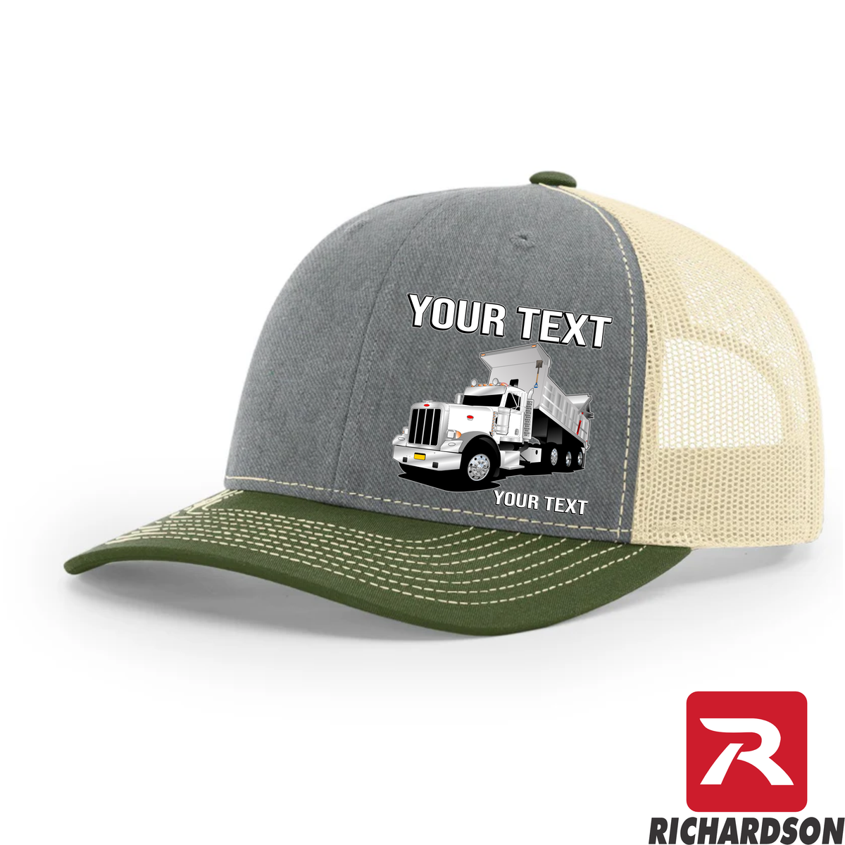 RICHARDSON 112 - Peterbilt Dump Truck 389 - Your Text Snapback Hats - Free Shipping