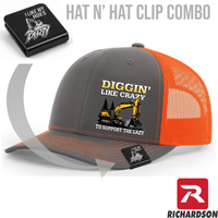 Diggin' Like  Crazy to Support the Lazy - Richardson 112 - Hat & Clip Combo - Free Shipping