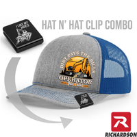 Dirt Pays the Bills - Excavator - Hat & Clip Combo - Richardson 112 - Free Shipping