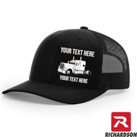 RICHARDSON 112 - Peterbilt 389 Stand Up Sleeper  - Your Text Snapback Hats - Free Shipping