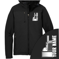 Peterbilt half Truck - Your Text Here - Port Authority Hooded Core Soft Shell Jacket - Free Shipping