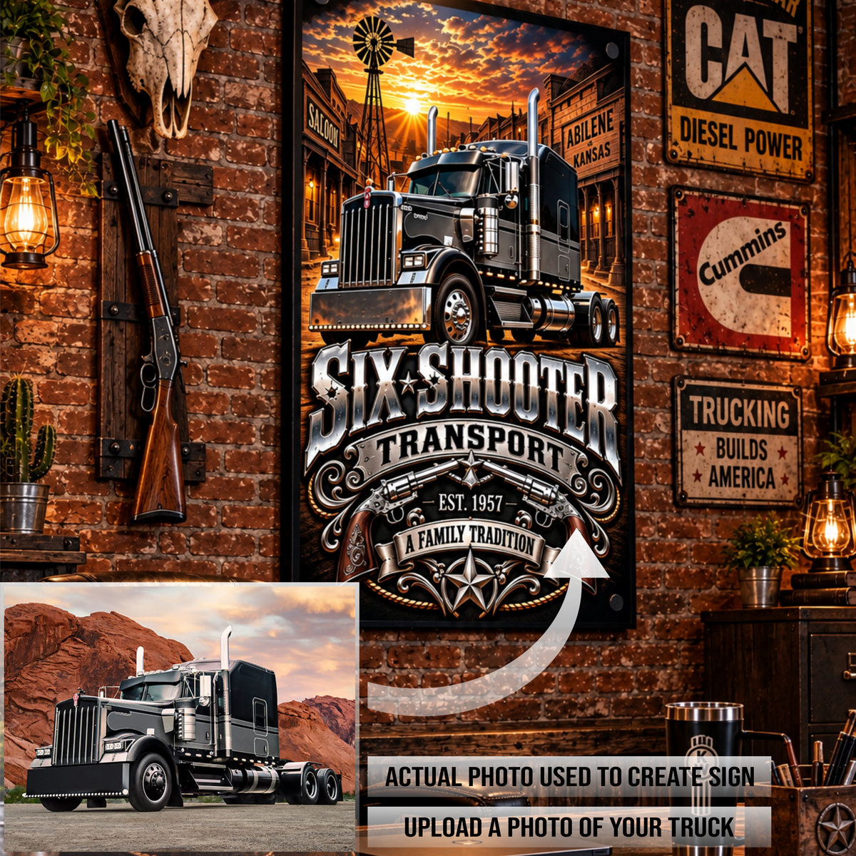 Trucking - Acrylic Sign Vertical Rectangle - Your Logo or Text Here - Free Shipping