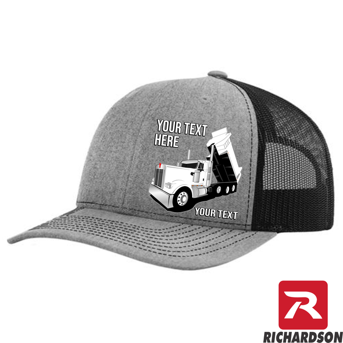 RICHARDSON 112 -Kenworth Dump Truck  - Your Text Snapback Hats - Free Shipping