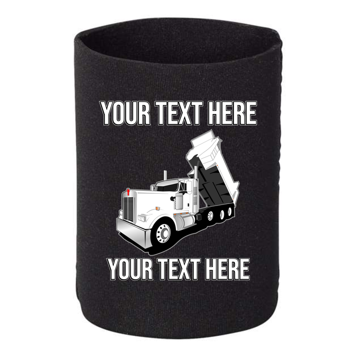 Kenworth W990 Dump Truck - 1 DOZEN Can Cooler Koozies - Your Text Here - Free Shipping