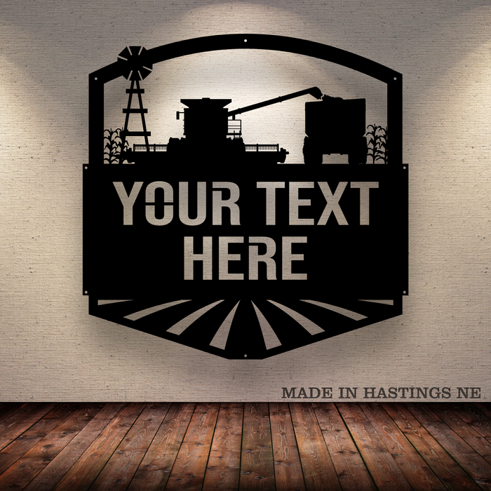 Combine Harvester Corn Farm Monogram Sign - Free Shipping
