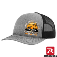 Dirt Pays the Bills -RICHARDSON 112 - Excavator - Snapback Trucker Hat - Free Shipping