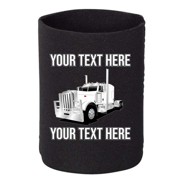 Peterbilt 389 - Round Headlights - Guard - 1 DOZEN Can Cooler Koozies  - Your Text Here - Free Shipping