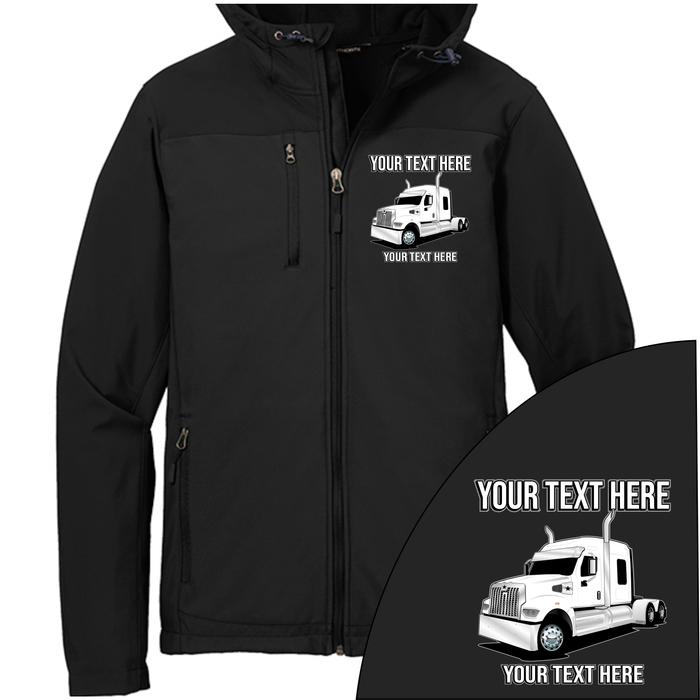Western Star 49X Full Truck - Your Text Here - Port Authority Hooded Core Soft Shell Jacket  - Free Shipping