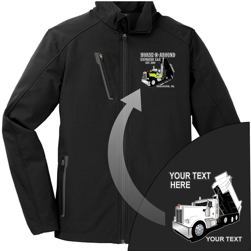 Kenworth Dump Truck - Your Text Here - Port Authority ® Welded  Soft Shell Jacket NO HOOD - Free Shipping