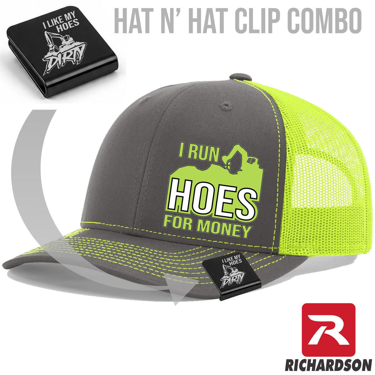 I Run Hoes For Money Hat & Clip Combo - Richardson 112 - Free Shipping