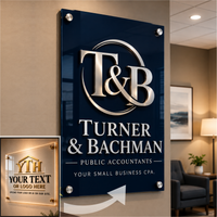 Acrylic Sign Vertical Rectangle - Your Logo or Text Here - Free Shipping