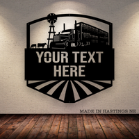 Bull Hauler Peterbilt Windmill Cows Metal Monogram Sign - Free Shipping