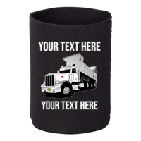 Peterbilt 389 Dump Truck - 1 DOZEN Can Cooler Koozies - Your Text Here - Free Shipping