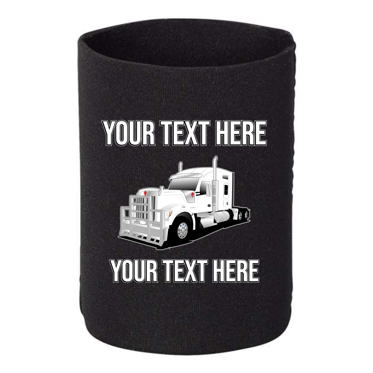 Kenworth W990 - 1 DOZEN Can Cooler Koozies - Your Text Here - Free Shipping