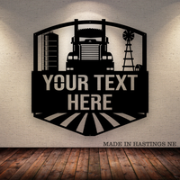 Kenworth Grain Hauler Silo Windmill Metal Monogram Sign - Free Shipping