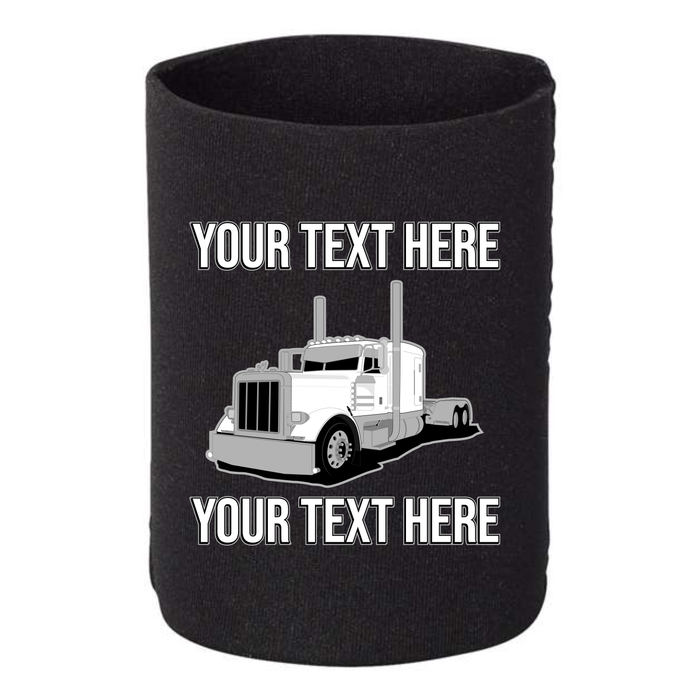 Peterbilt 389 Full Truck - 1 DOZEN Can Cooler Koozies - Your Text Here - Free Shipping