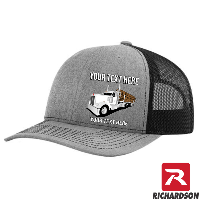 RICHARDSON 112 - Kenworth Log Hauler   - Your Text Snapback Hats