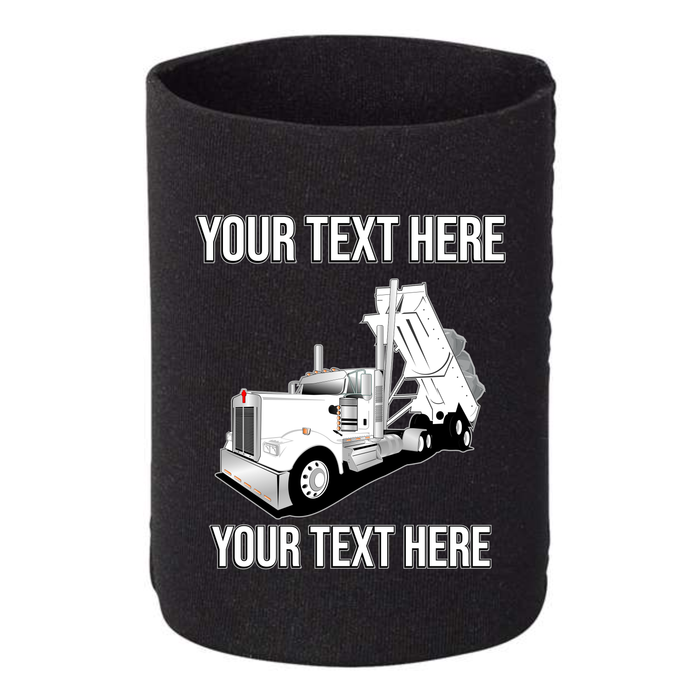Kenworth W900 End Dump Truck - 1 DOZEN Can Cooler Koozies  - Your Text Here - Free Shipping
