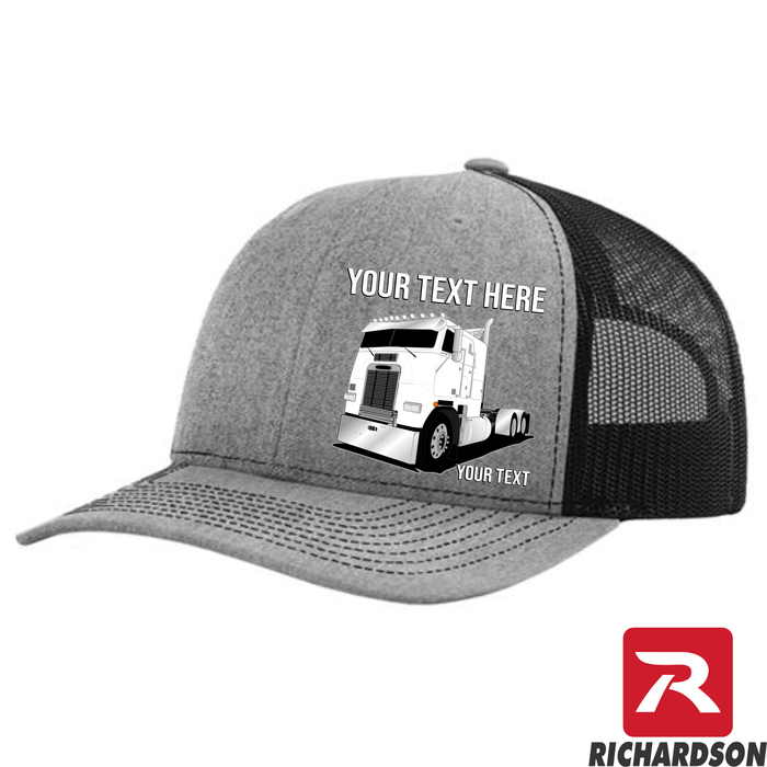 RICHARDSON 112 - Freightliner Cab Over - Your Text Snapback Hats - Free Shipping