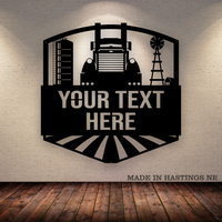 Peterbilt Grain Hauler Silo Windmill Metal Monogram Sign - Free Shipping