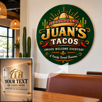 Acrylic Sign Round - Your Logo  or Text Here - Free Shipping