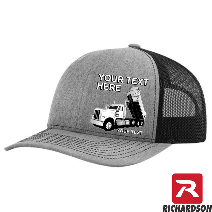 RICHARDSON 112 - Peterbilt Dump Truck  - Your Text Snapback Hats - Free Shipping