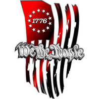 1776 We the People - Tattered Flag - PermaSticker - Free Shipping